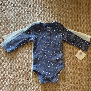 Three long sleeve onesies